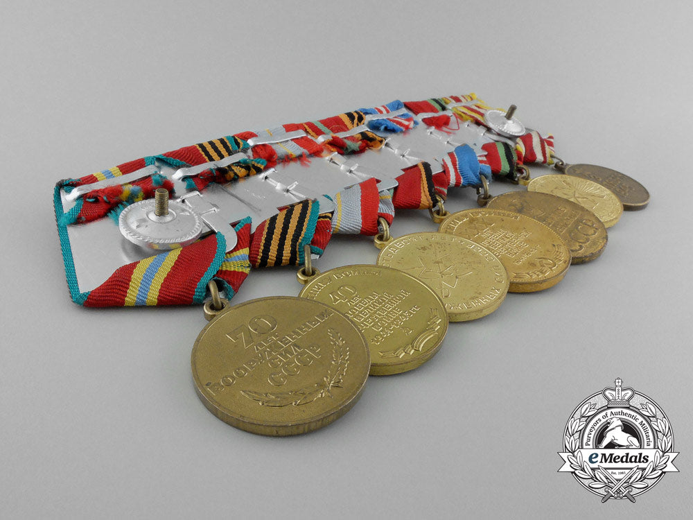 a_soviet_russian_seven_piece_medal_bar_e_3599