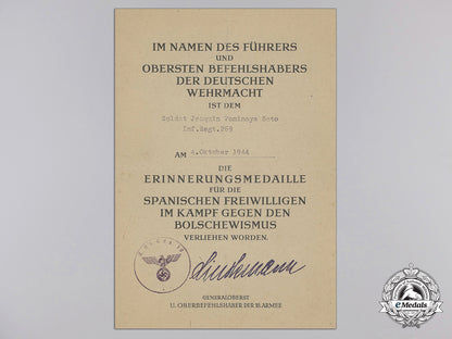 an_award_document_for_commemorative_medal_of_spanish_blue_division_e_365