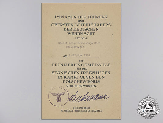 an_award_document_for_commemorative_medal_of_spanish_blue_division_e_365