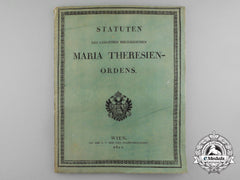 An 1811 Version Of The Statutes Of The Order Of Maria Theresa