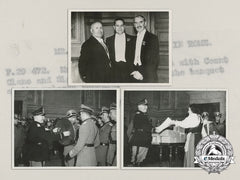Three Large 1930'S Mussolini Press Photographs