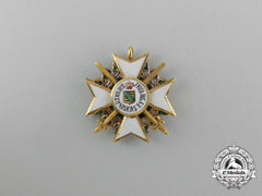 A Miniature Saxon Civil Merit Order With Swords In Gold