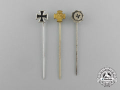 Three 1957 Version Issued Award Stickpins