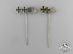 Two 1957 Version Issued Multi-Award Stickpins