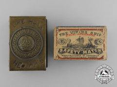 A First War German “Gott Mit Uns” War Captured Matchbox Cover With Matchbox