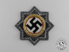 A Mint Wehrmacht Heer (Army) Issue German Cross In Gold; Cloth Version By C. E Juncker