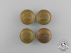 Four Prussian Army Tunic Buttons