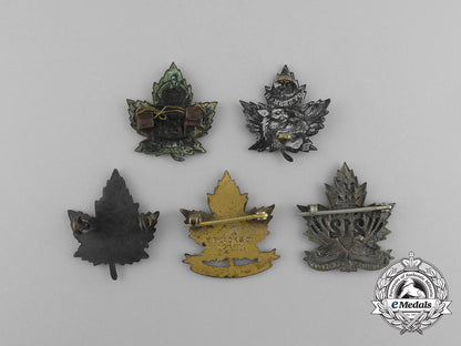five_first_war_canadian_infantry_battalion_collar_badges_e_5157