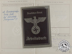 A Labour Book To Aircraft Manufacturer Employee Erich Wichmann