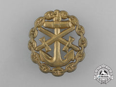 A First War German Naval Wound Badge; Gold Grade Cut-Out Version