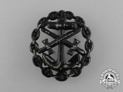 A First War German Naval Wound Badge; Black Grade Cut-Out Version