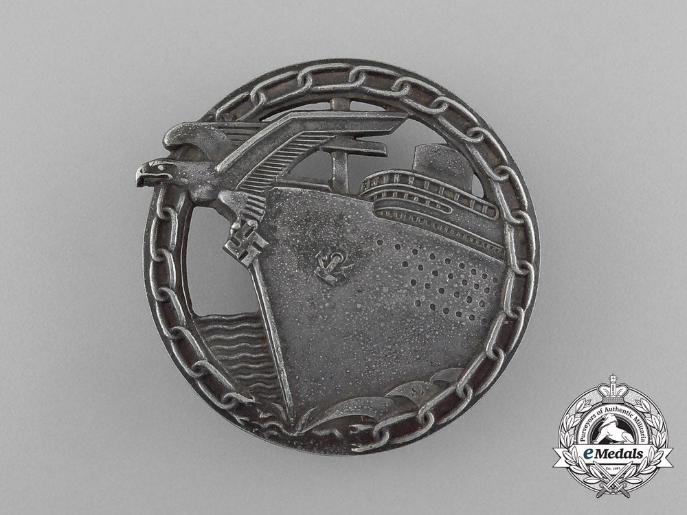 a_second_war_german_blockade_runner_badge_to_hauptmann_hans_beyer_e_6019