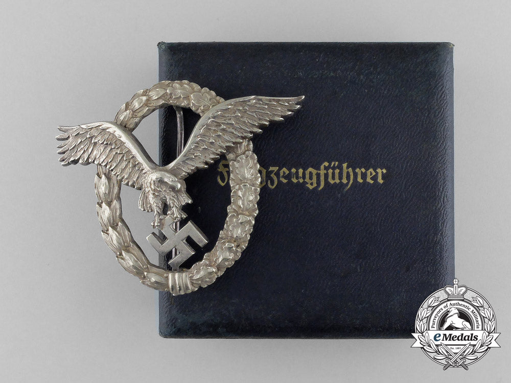 an_early_cased_luftwaffe_pilot’s_badge_named_to_flieger_speck_e_6208