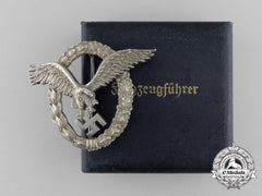 An Early Cased Luftwaffe Pilot’s Badge Named To Flieger Speck