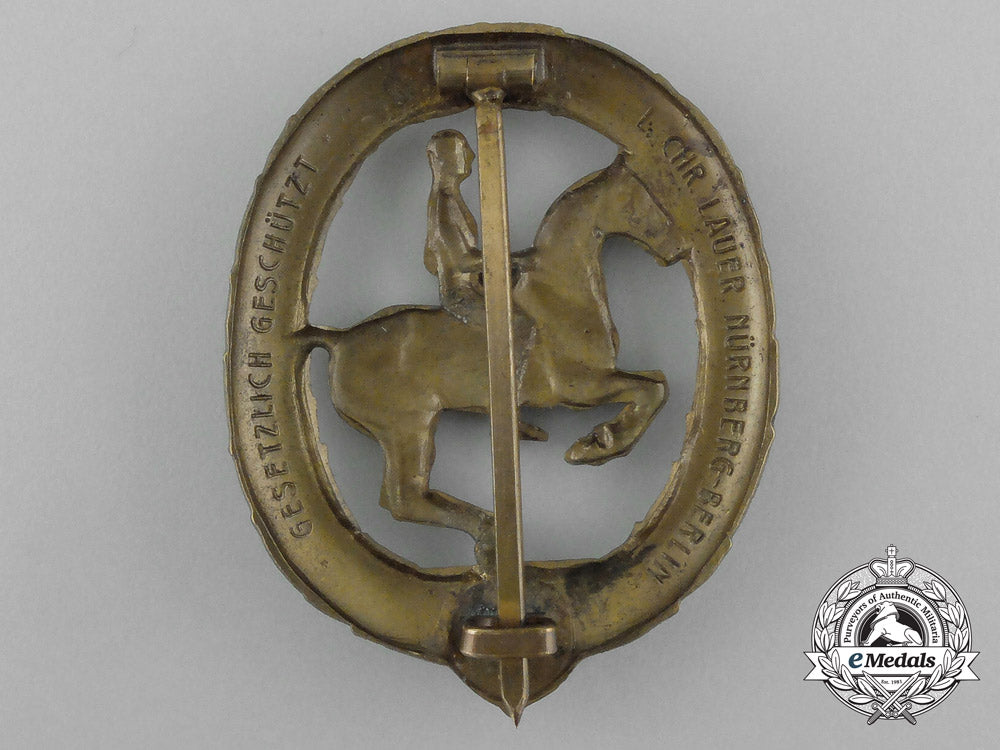 a_mint_second_war_german_bronze_grade_equestrian_badge_and_stick_pin_on_its_display_board_e_6273