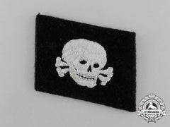 A Scarce Waffen-Ss “Pumpkin Head Pattern” Em/Nco’s Totenkopf Collar Tab
