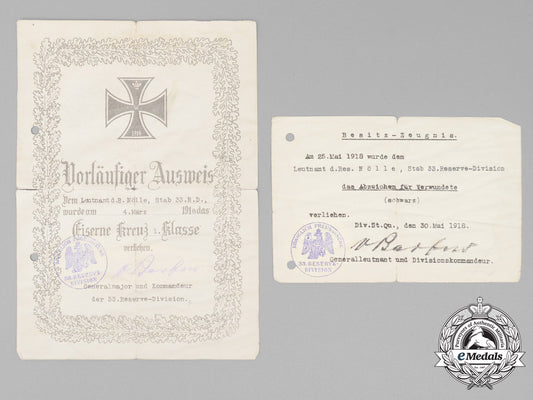 a_first_war_prussian_document_grouping_to_lieutenant_nölle_e_6584
