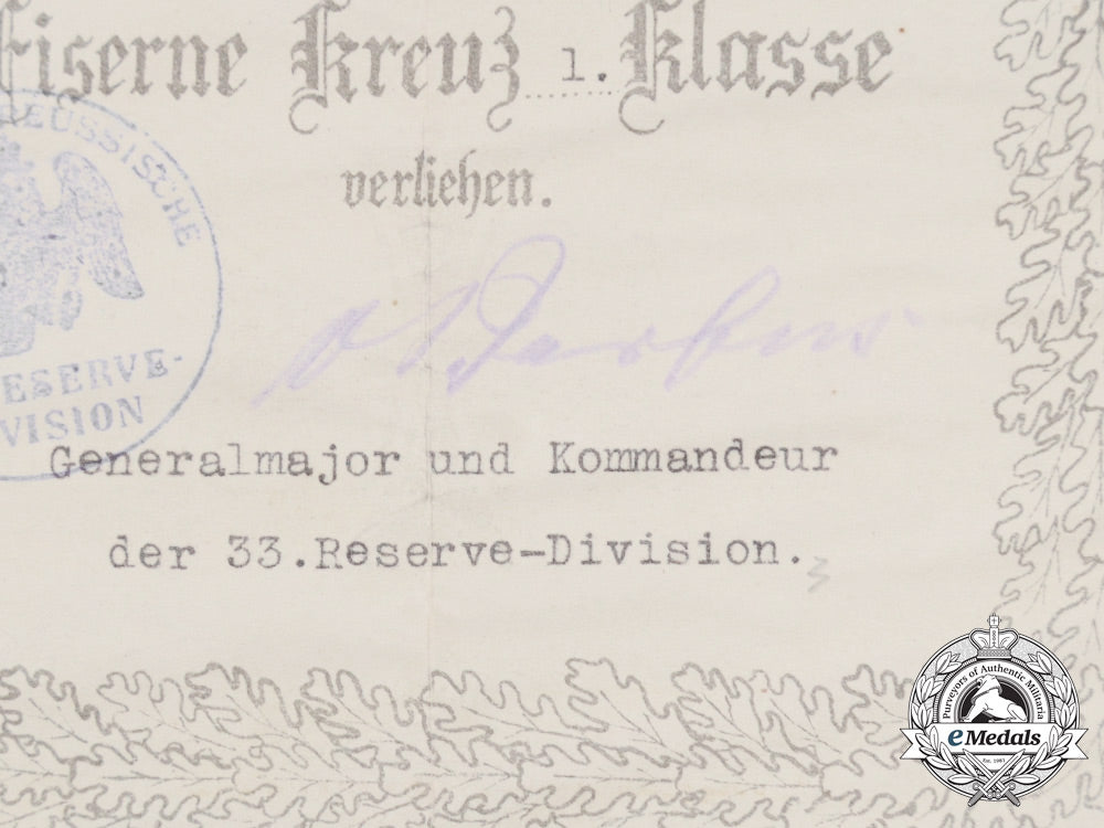 a_first_war_prussian_document_grouping_to_lieutenant_nölle_e_6585