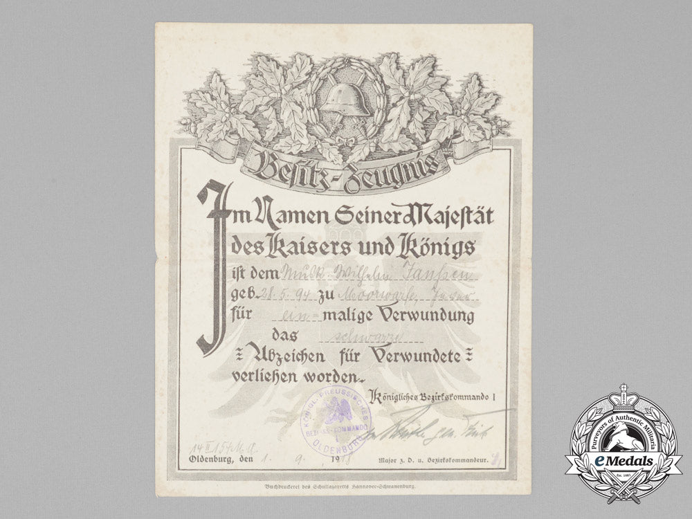a_first_war_black_grade_wound_badge_award_document_e_6589
