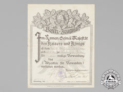 A First War Black Grade Wound Badge Award Document