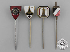 A Grouping Of Four Second War German Veteran’s Organization Stick Pins