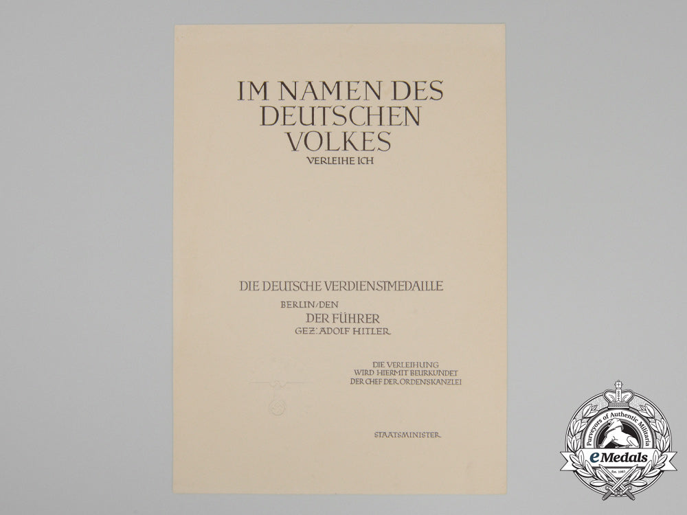 an_unissued_award_document_for_the_order_of_the_german_eagle_merit_medal_e_7273