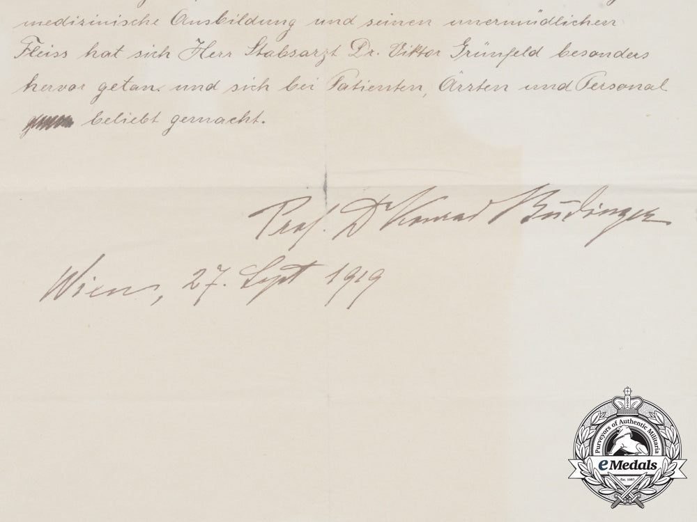 a_pre_second_war_austrian_document_group_to_senior_staff_doctor1_st_class_e_7323