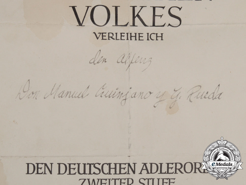 a1939_german_eagle_order2_nd_class_with_swords_award_document;_spanish_recipient_e_7808_1