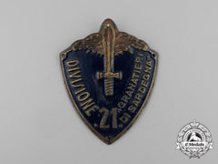 Italy, Kingdom. A 21St Infantry Division "Grenadiers Of Sardinia"  Sleeve Shield