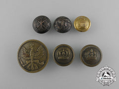 Six First War Period European Military Buttons