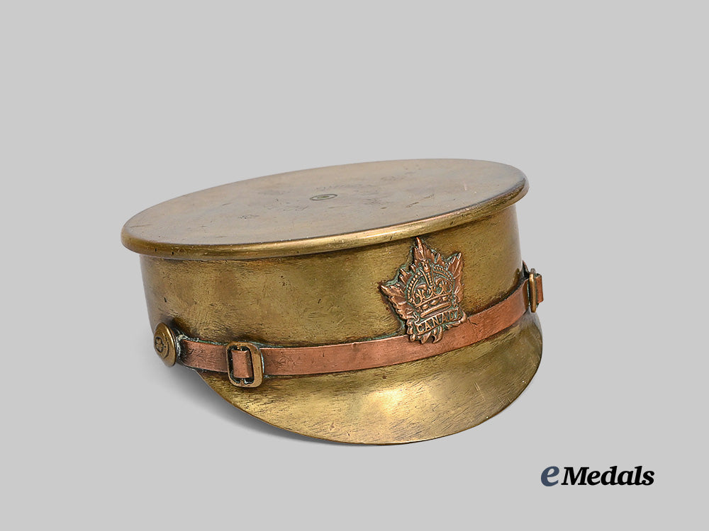 canada,_c_e_f._an_artillery_shell_visor_cap_desk_ornament_e_medals__c7315_3