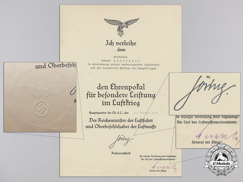 germany,_luftwaffe._an_award_group_to_honor_goblet&_kc_recipient_eduard_lindinger_em19c_1_2_2_1