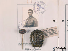 Germany, Drl. A Drl Sports Badge, Bronze Grade With Booklet And Stick Pin, To Heinz Höpfen