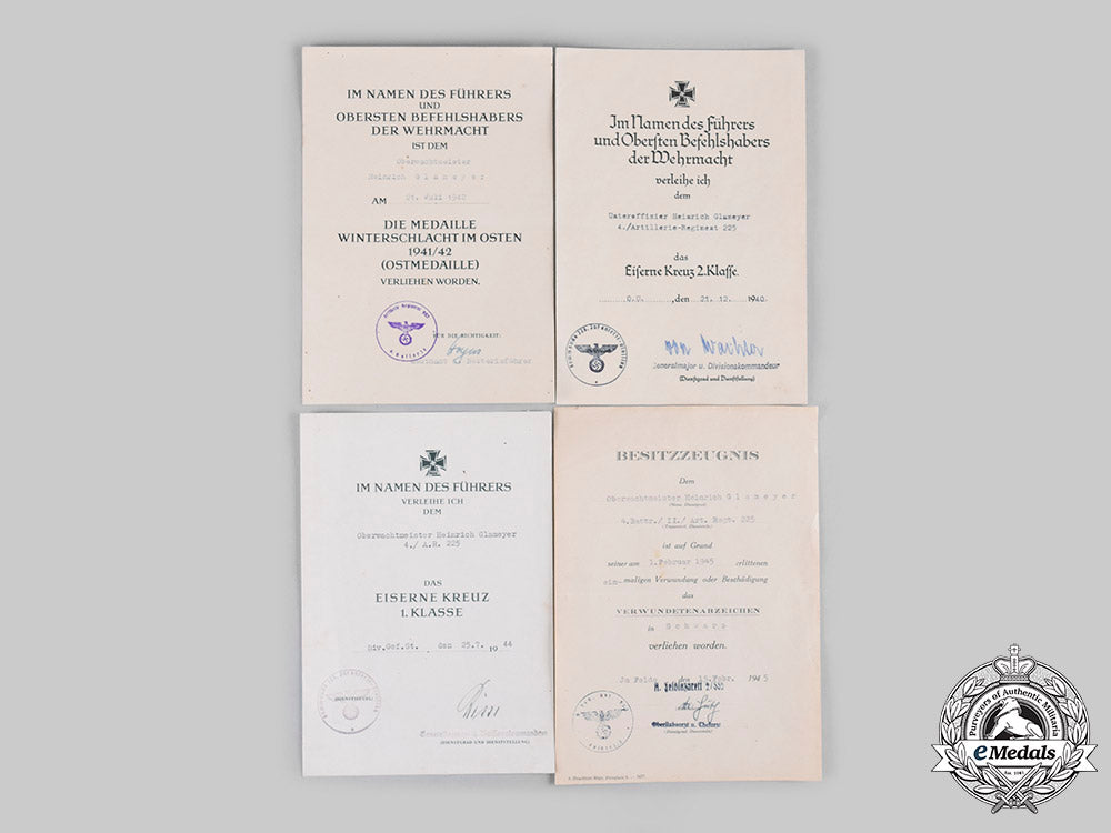 germany,_heer._a_group_of_award_documents_to_artillery_sergeant_glameyer__emd2334_c20_01819