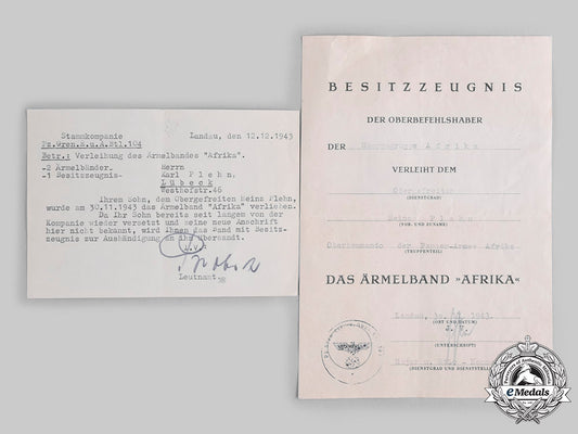 germany,_heer._an_afrika_cuff_title_certificate_with_accompanying_letter_to_obergefreiter_plehn,1943__emd2537_c20_01967_1