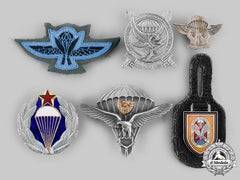 Germany, Israel, Italy, Nepal, Slovakia, Yugoslavia. A Lot Of Six Paratrooper Badges