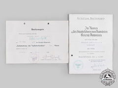 Germany, Heer. A Set Of Award Documents To Oberjäger Josef Lauber, Gebirgs-Jäger-Regiment 91