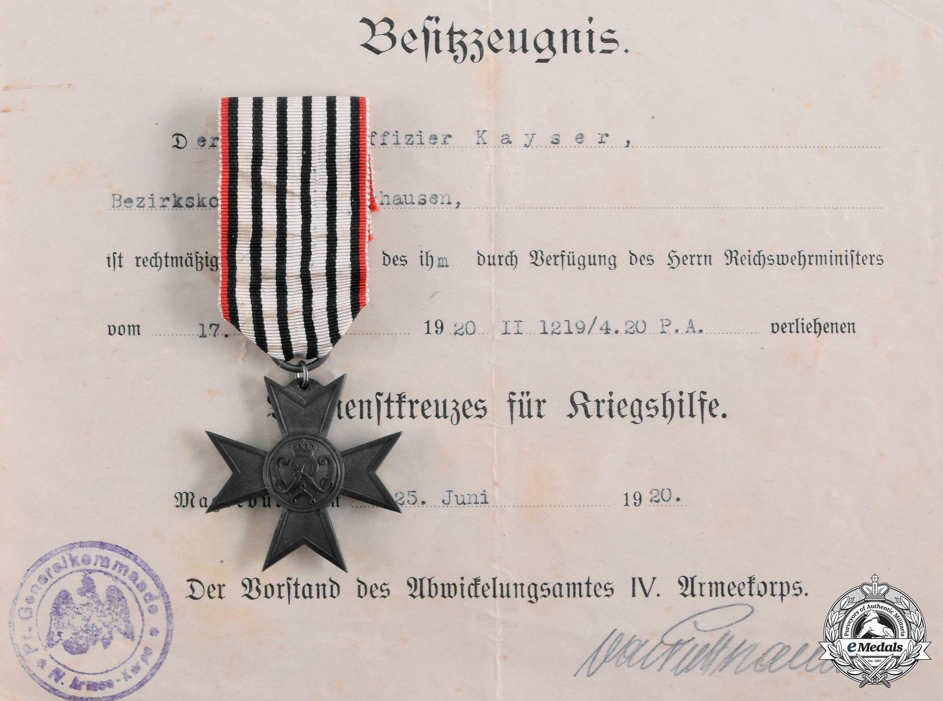 prussia,_imperial._a_merit_cross_for_war_aid_with_documents_to_unteroffizier_kayser__emd4716_m20_0798