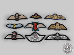 Greece, Iraq, Jordan, Kenya, Norway, United Kingdom. Lot Of Nine Air Force Badges