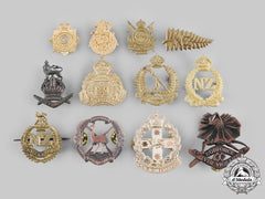 Australia, New Zealand. A Lot Of Twelve Army Cap And Collar Badges