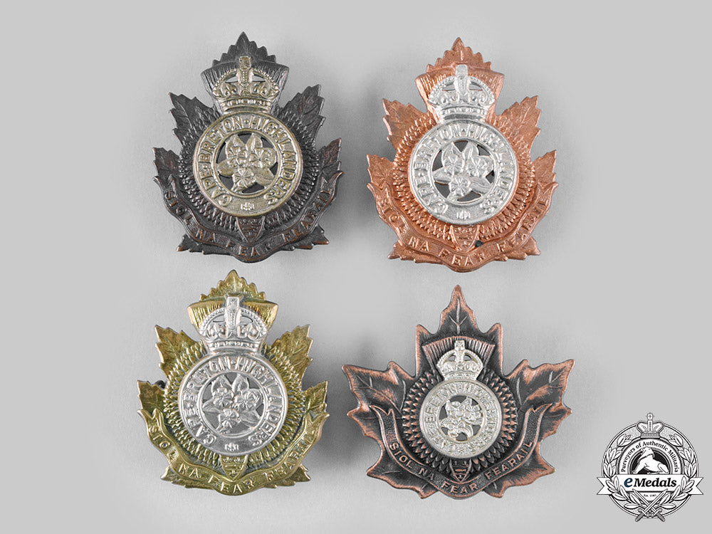 canada,_commonwealth._four_king's_crown_cape_breton_highlanders_glengarry_badges__emd8920_c20_01543_1