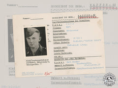 Germany, Ss. A Ss Hiag Tracing Service File For Ss-Kanonier Karl Dorn
