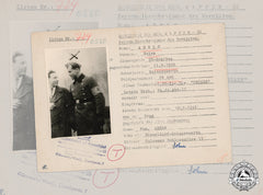 Germany, Ss. A Ss Hiag Tracing Service File For Ss-Sturmbannführer Karl Fritsche