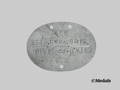 Germany, SS. A Waffen-SS 3rd Estonian SS Volunteer Brigade Identification Tag