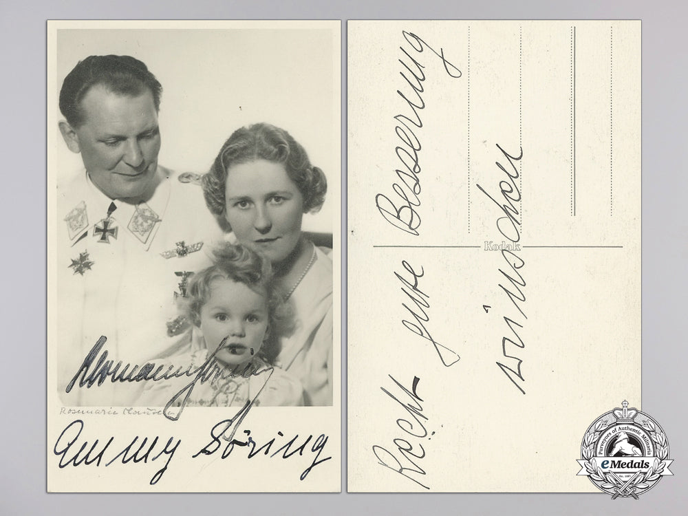 Mrs. Goering A Signed Photograph Of Hermann And Emmy Göring – eMedals
