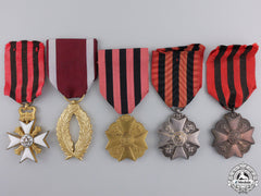 Five Belgian Medals, Orders, And Awards