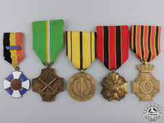 Five Civil Belgian Medals & Awards