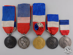 France, Republic. A Lot of Five Early Twentieth Century French Minister Of Trade And Industry Honour Medals