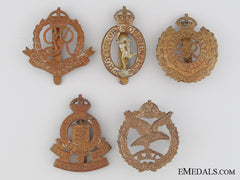 Five First And Second War British Cap Badges
