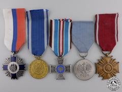 Five Polish Orders, Medals, And Awards